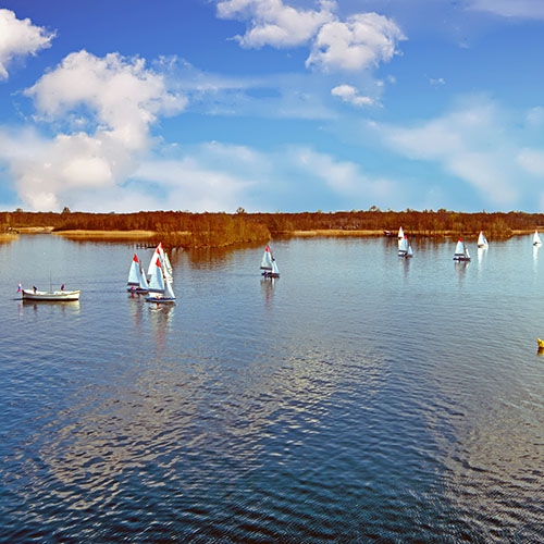 Aerial view of Loosdrechtse Plassen