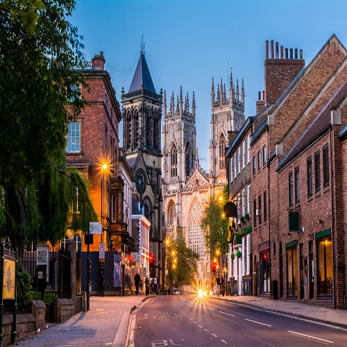 Evening cityscape view