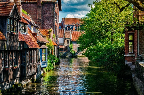 Canal and medieval houses