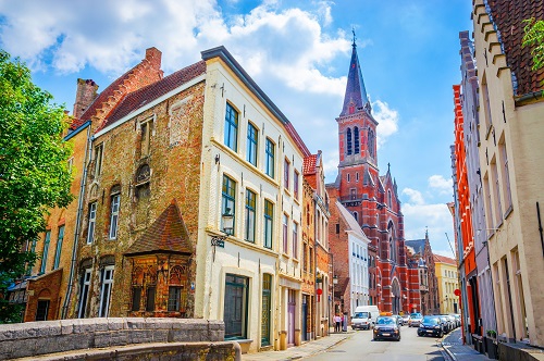 Beautiful narrow streets and traditional houses in the old town